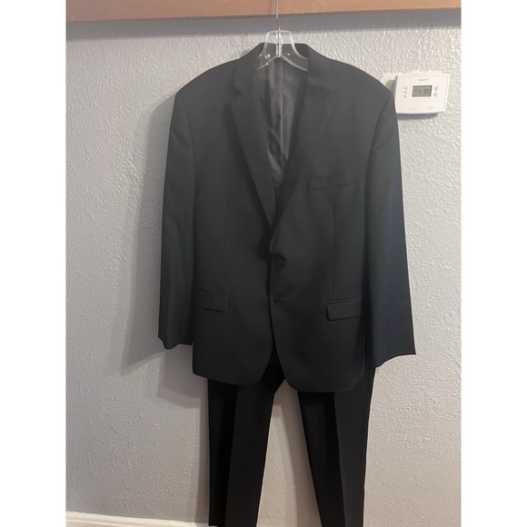 Calvin Klein Men's Black Slim Fit Wool Jacket Pants Suit Size 42R 36x30 - Picture 2 of 13